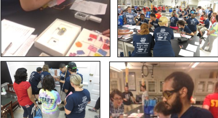 Photos of students and mentors at STEM Science-U Summer Camps