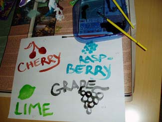 Scratch and sniff activity Photograph of paper with writing on it