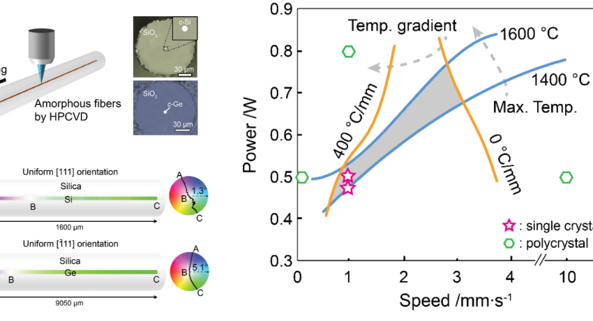 graph single crystal semiconductor core fibers