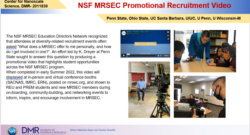 NSF MRSEC Promotional Recruitment Video highlight slide